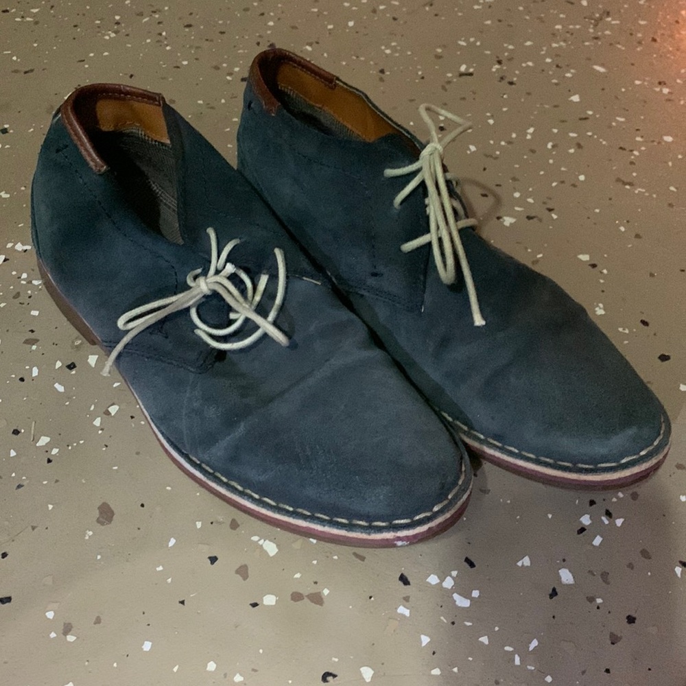 Mens Blue Velvet Dress Shoes